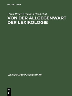 cover image of Von der Allgegenwart der Lexikologie